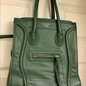 Green leather bag